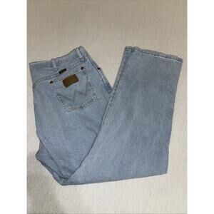Wrangler Cowboy Cut Jeans Mens 40x30 Blue 13MAF Denim Stretch EUC